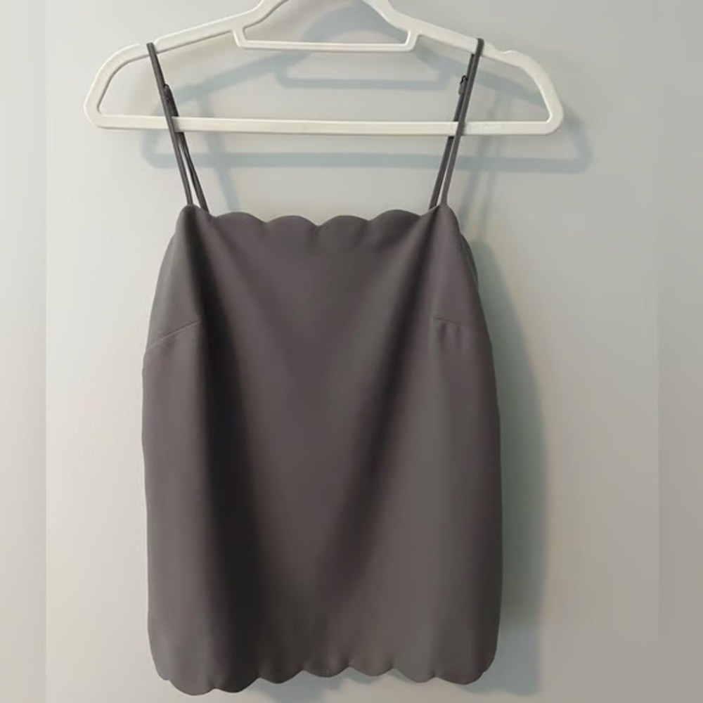 Banana Republic Charcoal Gray Scallop Hem Camisole